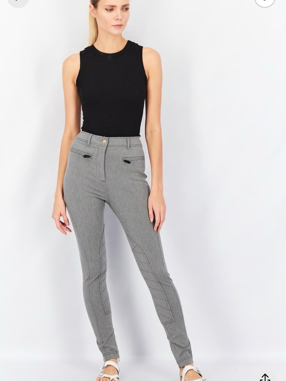 Burberry London Jodie Gray High-Waist Equestrian Inspired Pants